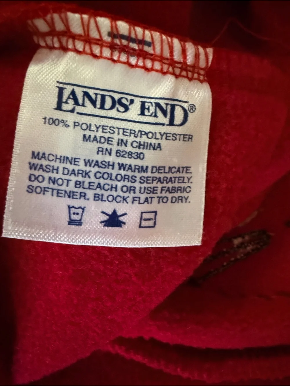 Lands' End Bright Pink Fleece Bucket Hat with Cat Patch